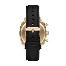 Gents Armani Rolled Gold Black Dial Chronograph Watch 40mm