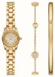 Ladies Rolled Goldl Michael Kors Lexington Bangle & Bracelet Set