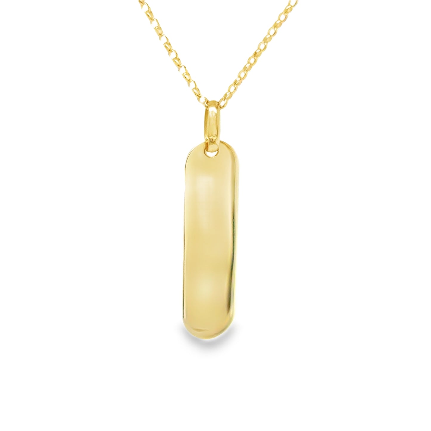 9ct 20mm Vertical Bar Pendant With Rounded Edge