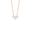 Burren 18ct Gold Plated Five Points to Love CZ Marquis Cluster Necklet