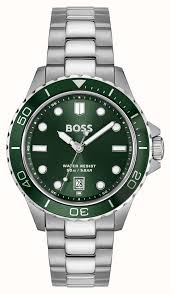 Gents Hugo Boss Troper Green Dial 42mm Watch