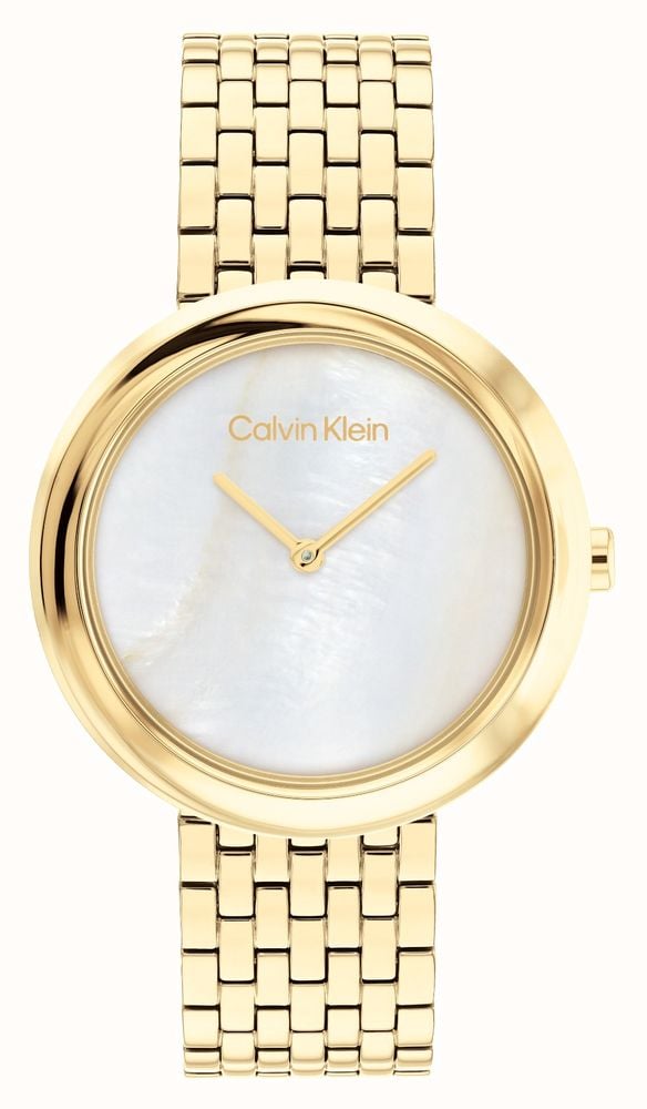 Ladies Calvin Klein Twisted Bezel Mother of Pearl Dial