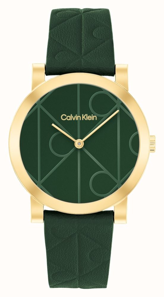 Ladies Calvin Klein Monogram Green Dial and Strap