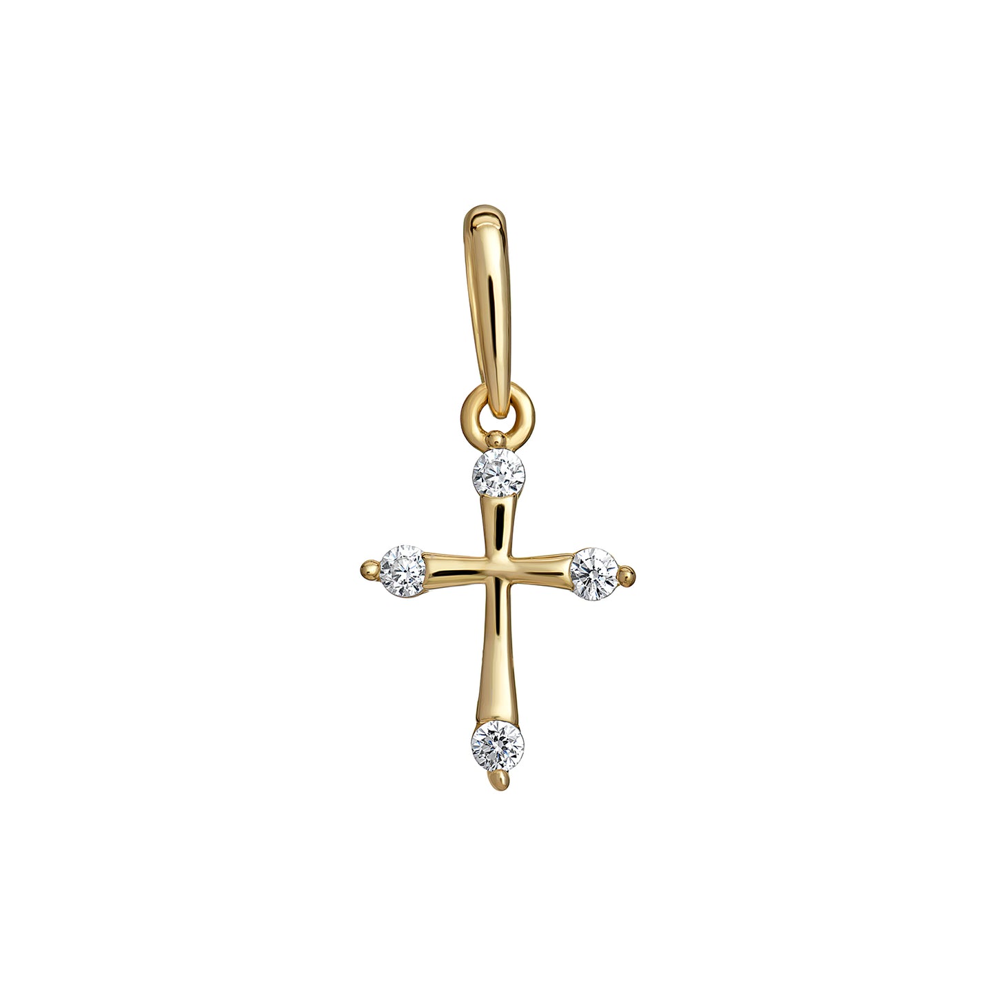 9ct CZ Corner Cross Pendant