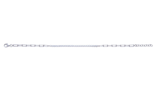 Sterling Silver 1/2 Tennis & Paperlink Bracelet