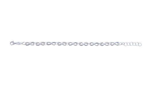 Sterling Silver CZ Infinity Link Bracelet