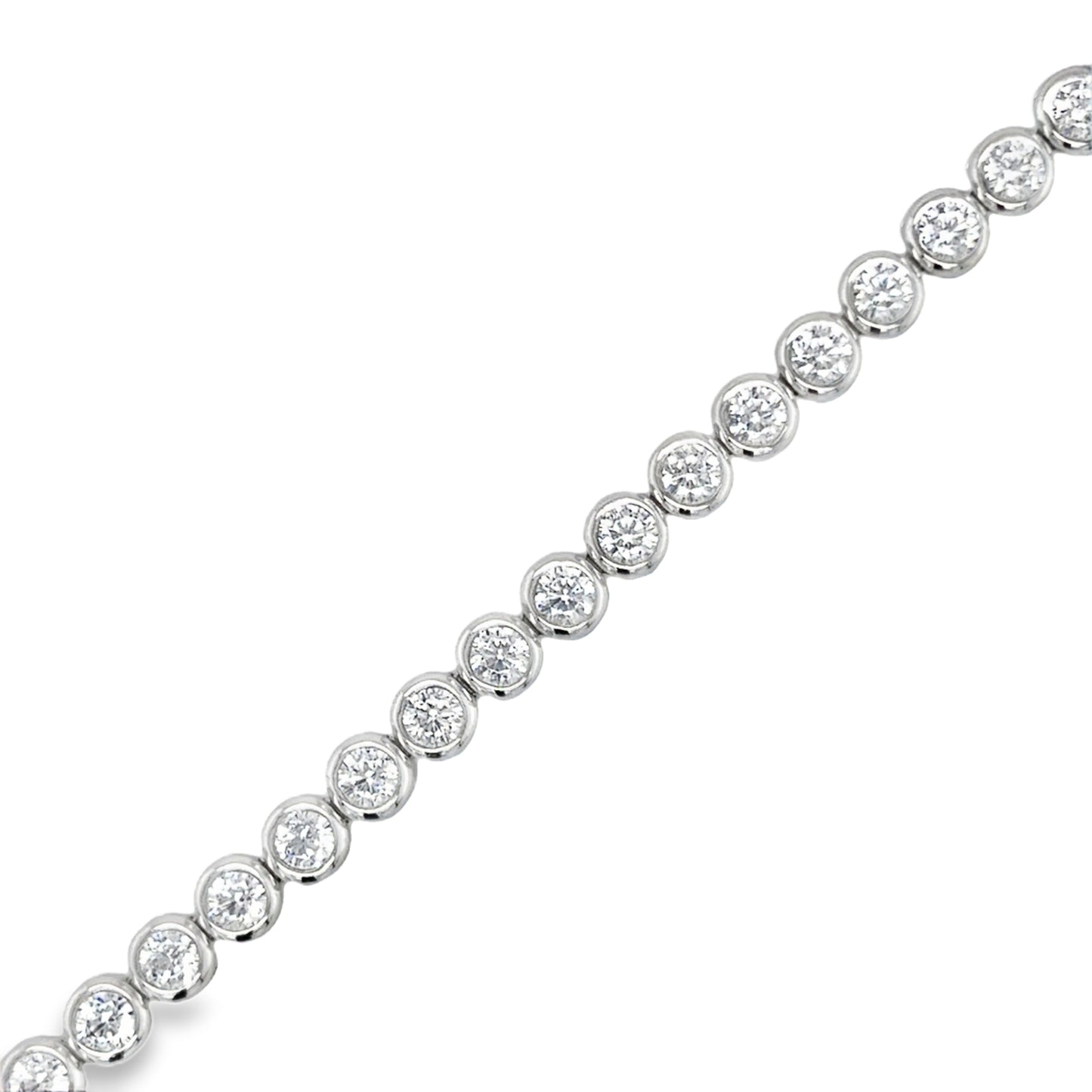 Sterling Silver 4mm CZ Rubover Tennis Bracelet