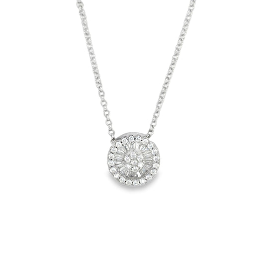 Sterling Silver CZ Round Cluster Pendant