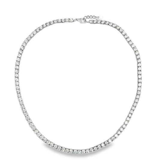 Sterling Silver 4mm CZ Tennis Necklet