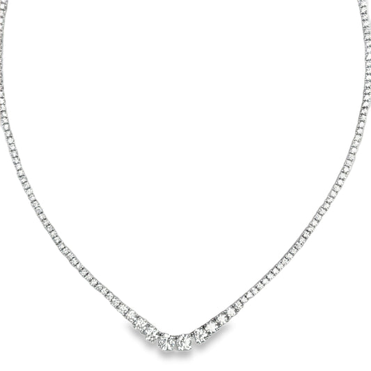 Sterling Silver Graduated CZ Tennis Necklet