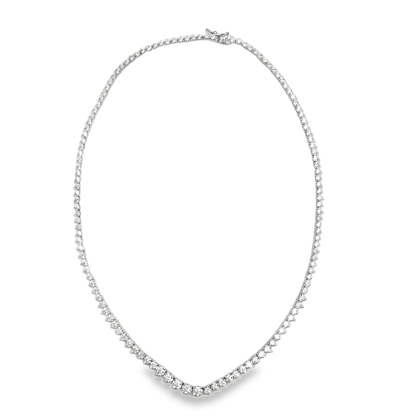 Sterling Silver Graduated CZ Tennis Necklet