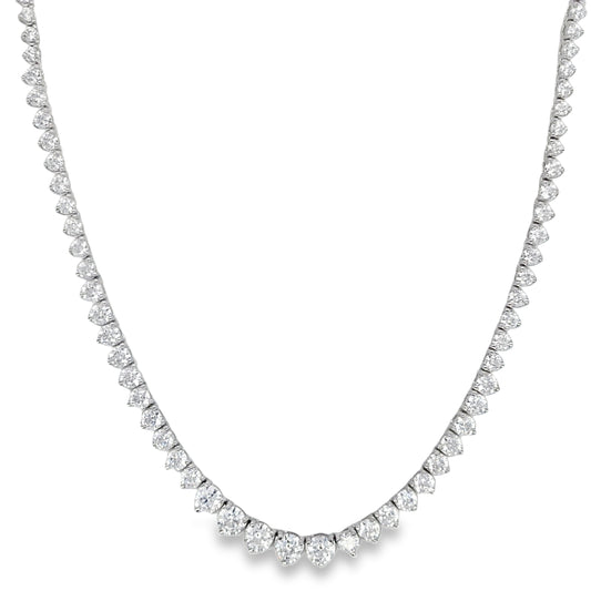 Sterling Silver Graduated CZ Tennis Necklet