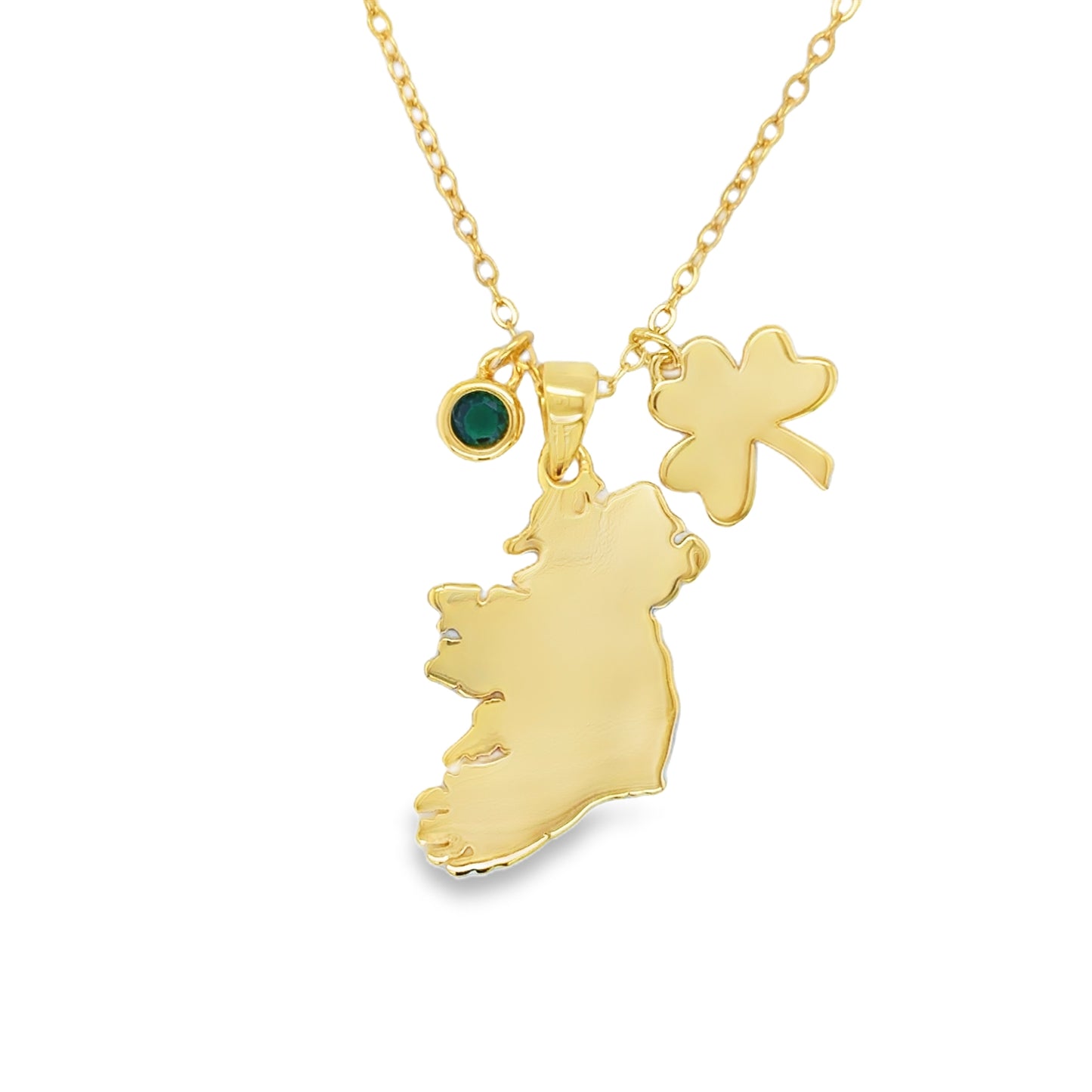 Sterling Silver Ireland Necklet With Charms With Gold Plating