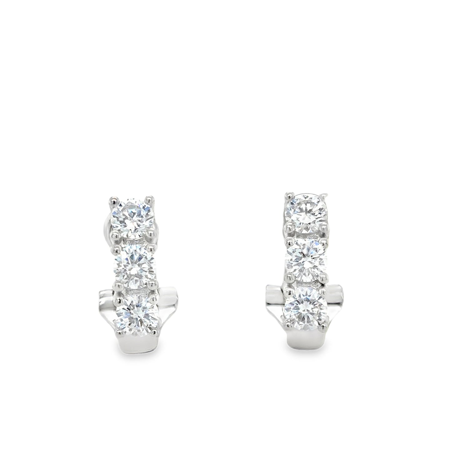 Sterling Silver CZ Huggy Earrings