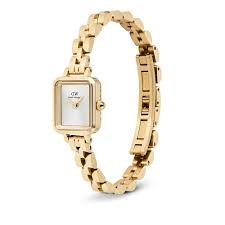 Ladies Daniel Wellington Quadro Mini Arch 3-link White Sunray Gold