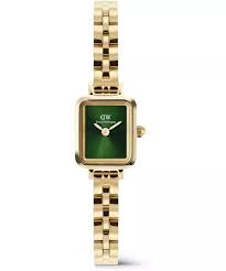 Ladies Daniel Wellington Quadro Mini Arch 3-link Emerald Sunray Gold