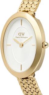 Ladies Daniel Wellington Juliette Braided Mesh White Sunray Gold