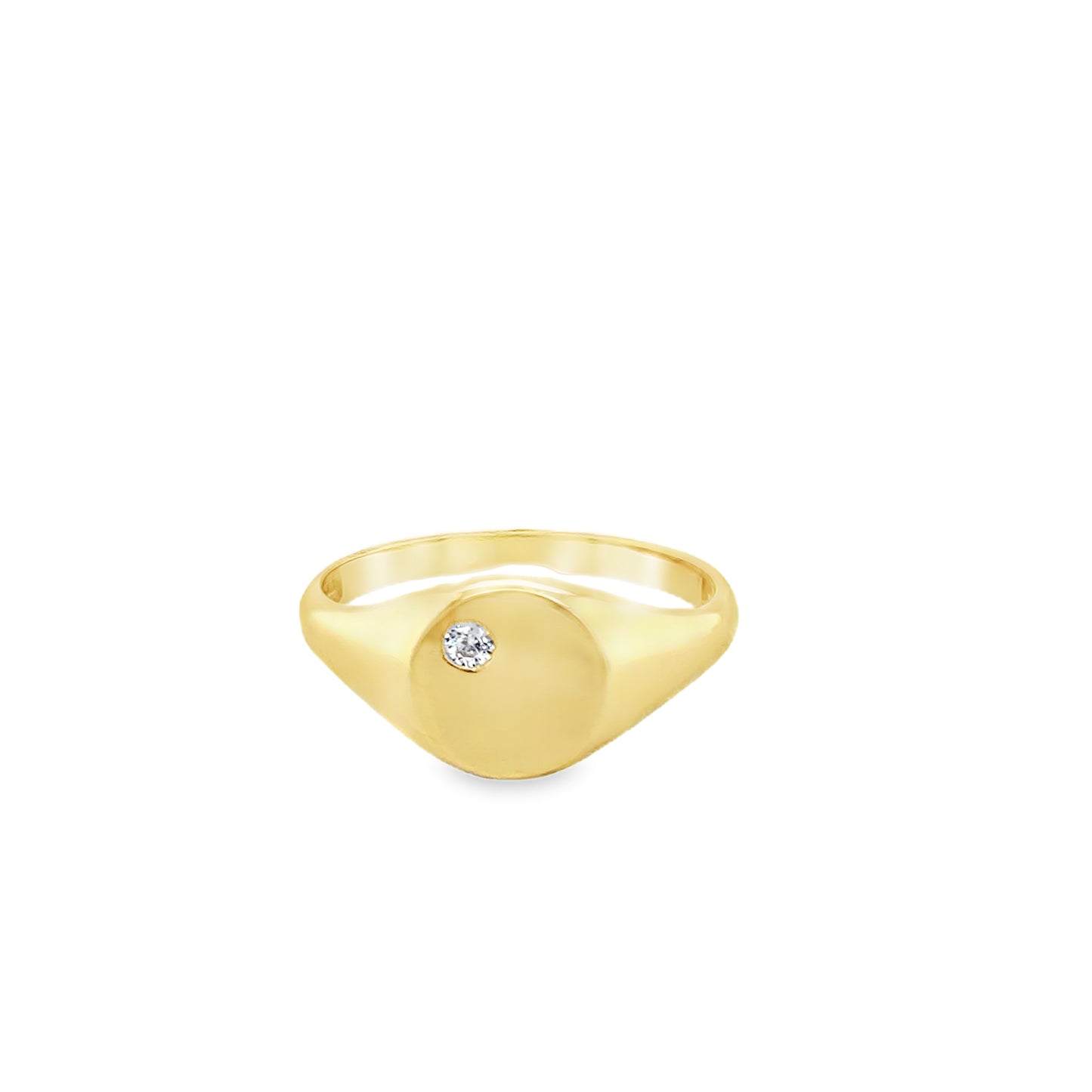 9ct Ladies CZ Signet Ring