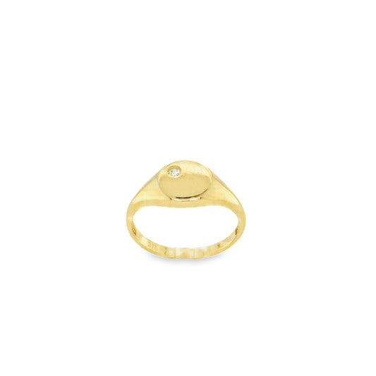 9ct Ladies CZ Signet Ring