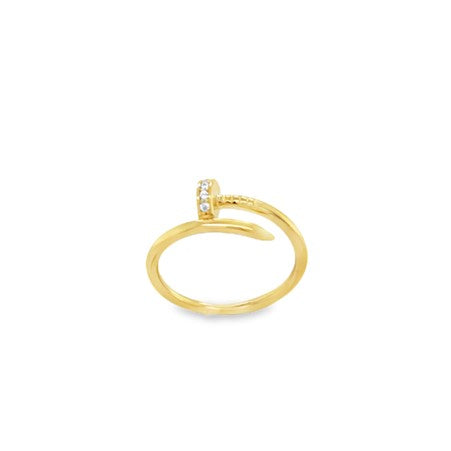 9ct CZ Nail Ring