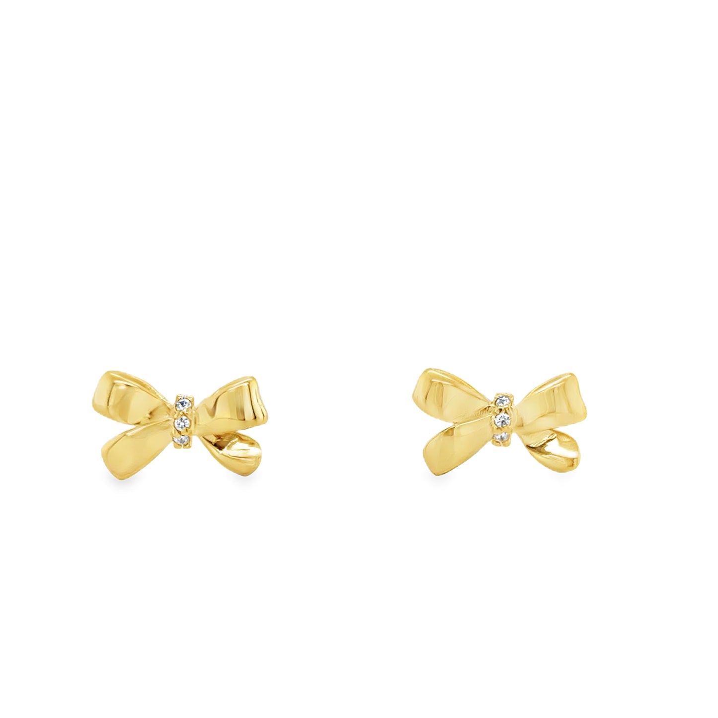 9ct CZ Bow Stud Earrings