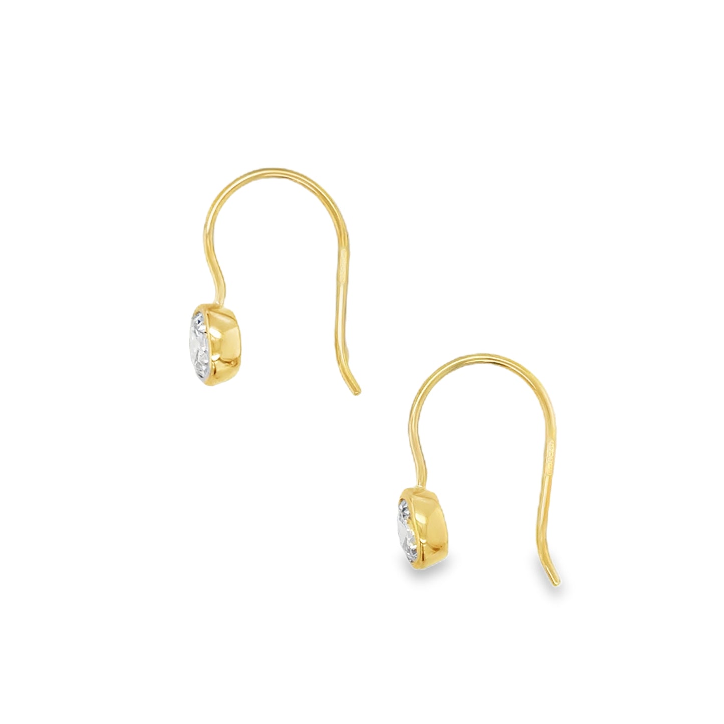 9ct CZ Rubover Drop Earring