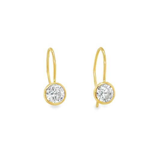 9ct CZ Rubover Drop Earring