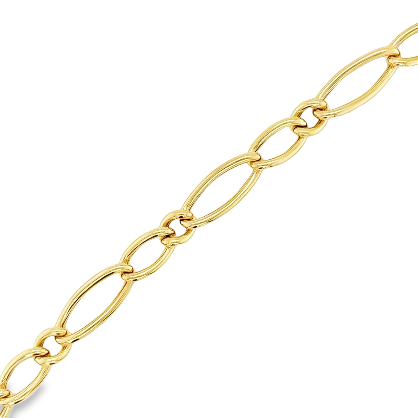 9ct Polished Long & Short Open Link Necklet