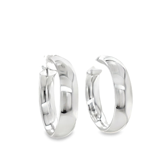 Sterling Silver Heavy Hoop Earrings