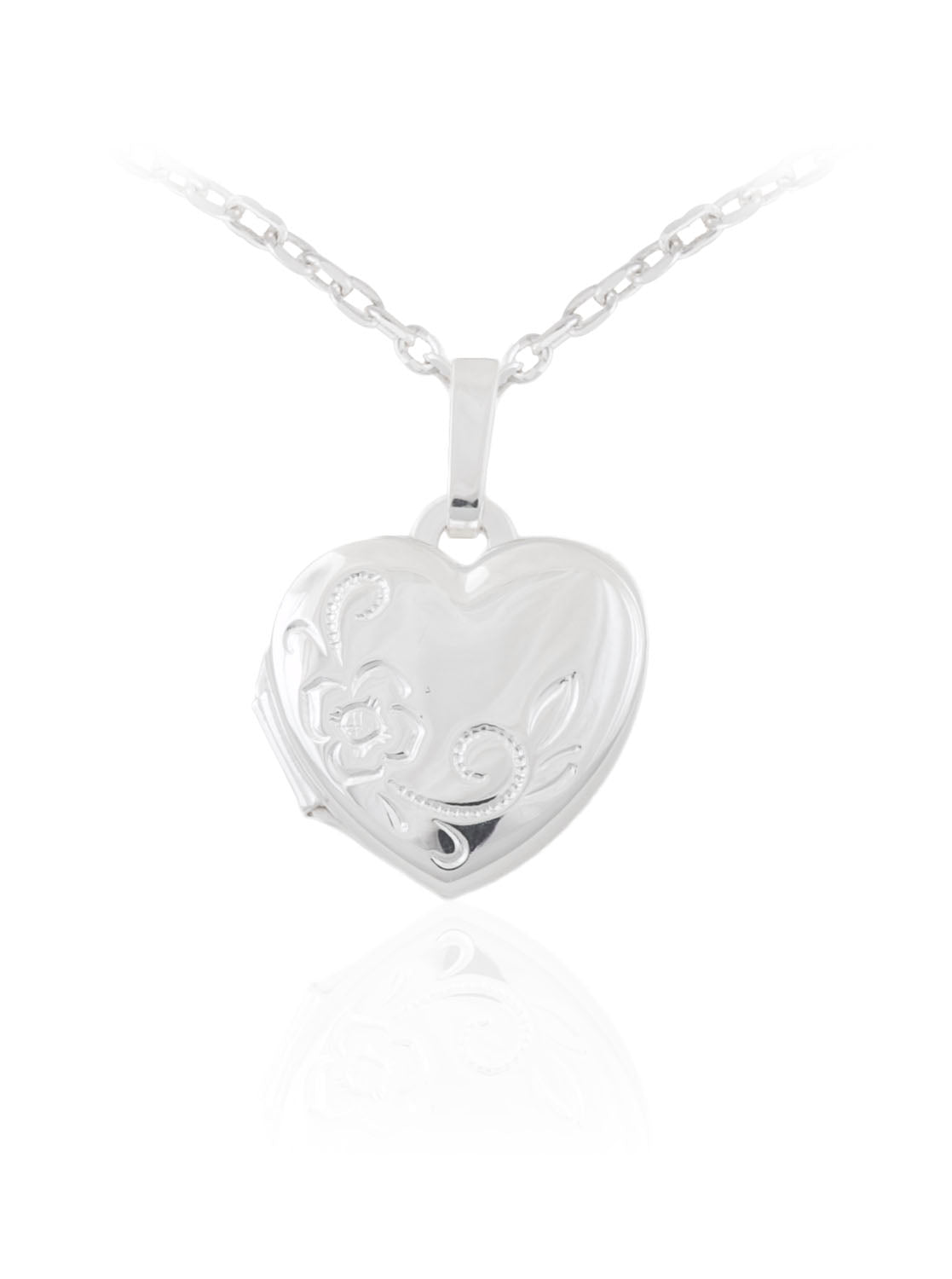 Sterling Silver Polished Design Heart Locket