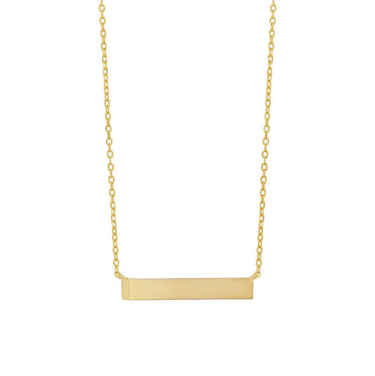 Sterling Silver Gold Plated Horizontal Bar Necklet