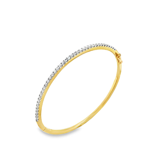 9ct Round Brilliant Cultured Diamond Tennis Bangle 1.00ct