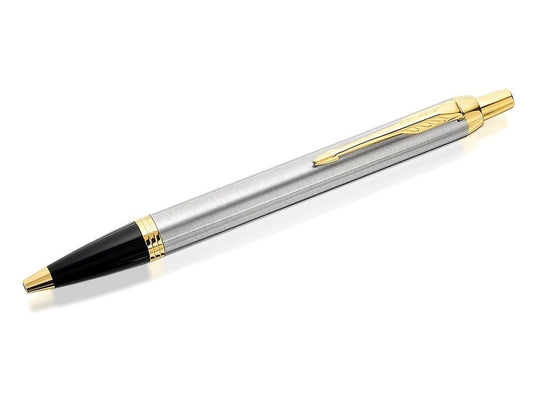PARKER BALLPOINT BRUSHED METAL GOLD TRIM