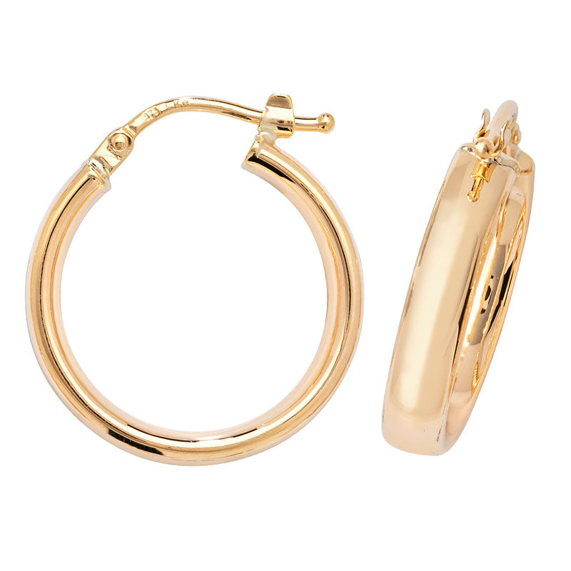 9ct Yellow Gold 20mm Hoop Earrings