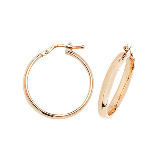 9ct Yellow Gold 2mm Hinged Hoop Earrings