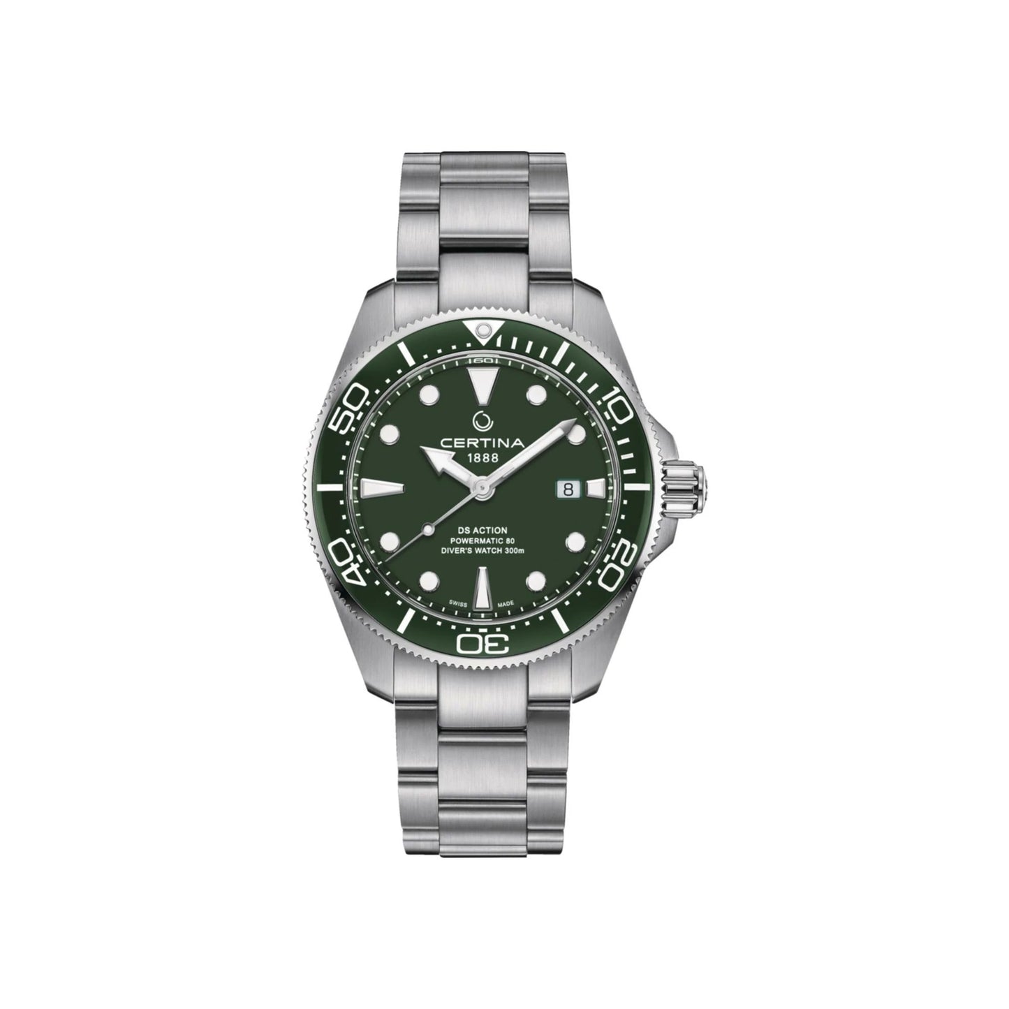 Gents Certina DS Action Diver Powermatic 80 Green Dial