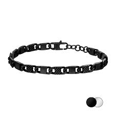 Gents Steelwear Stainless Steel Black Lined Bracelet