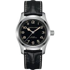 Gents Stainless Steel Hamilton Khaki Field Murph 42mm Automatic Watch With Black Dial