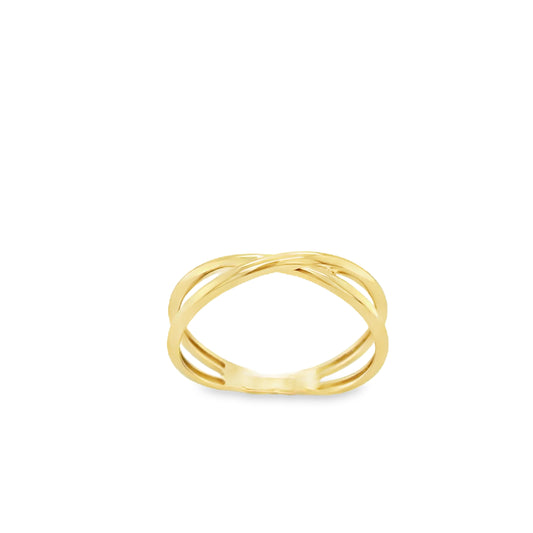 9ct Polished Open Crossover Ring