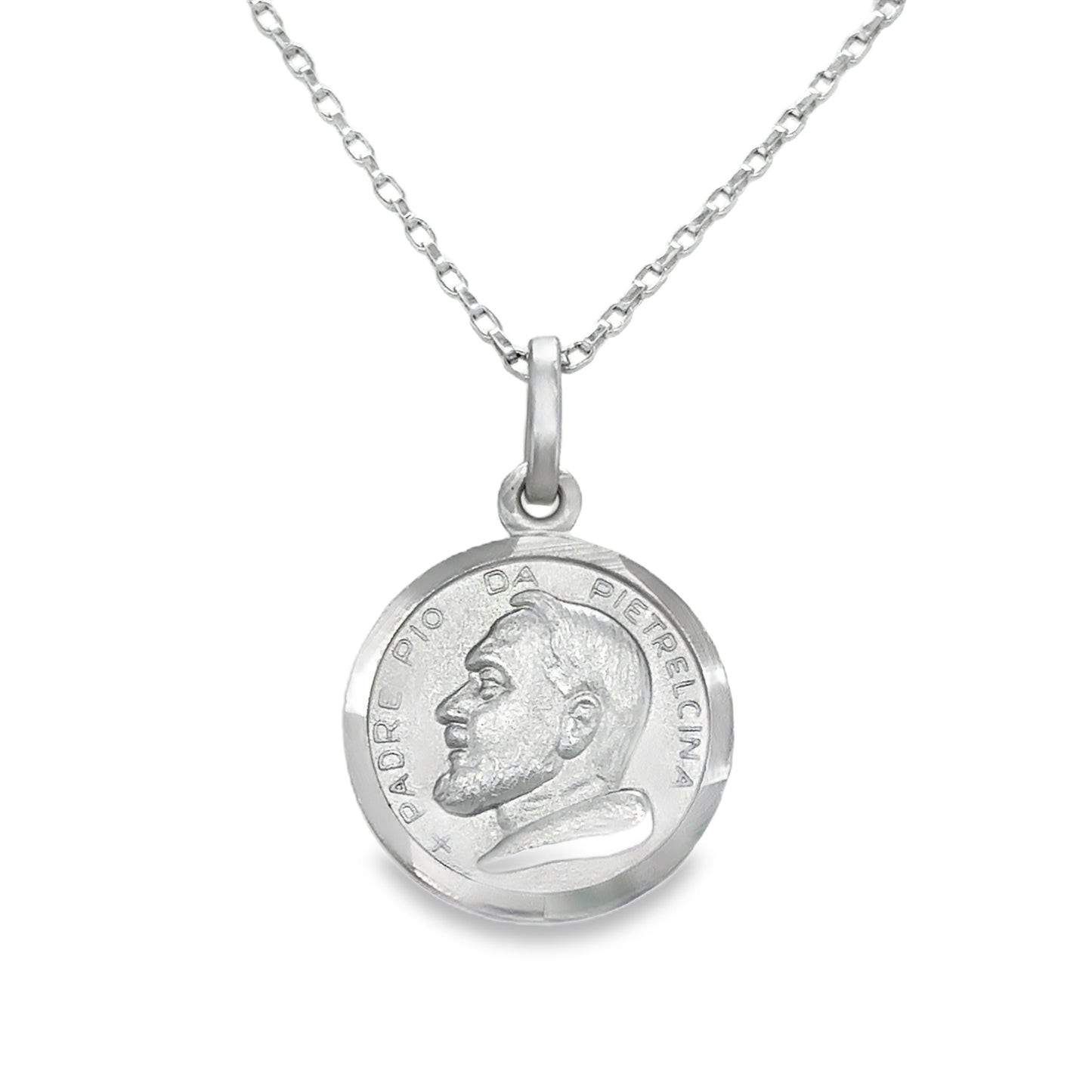 Sterling Silver Padre Pio Medal Pendant