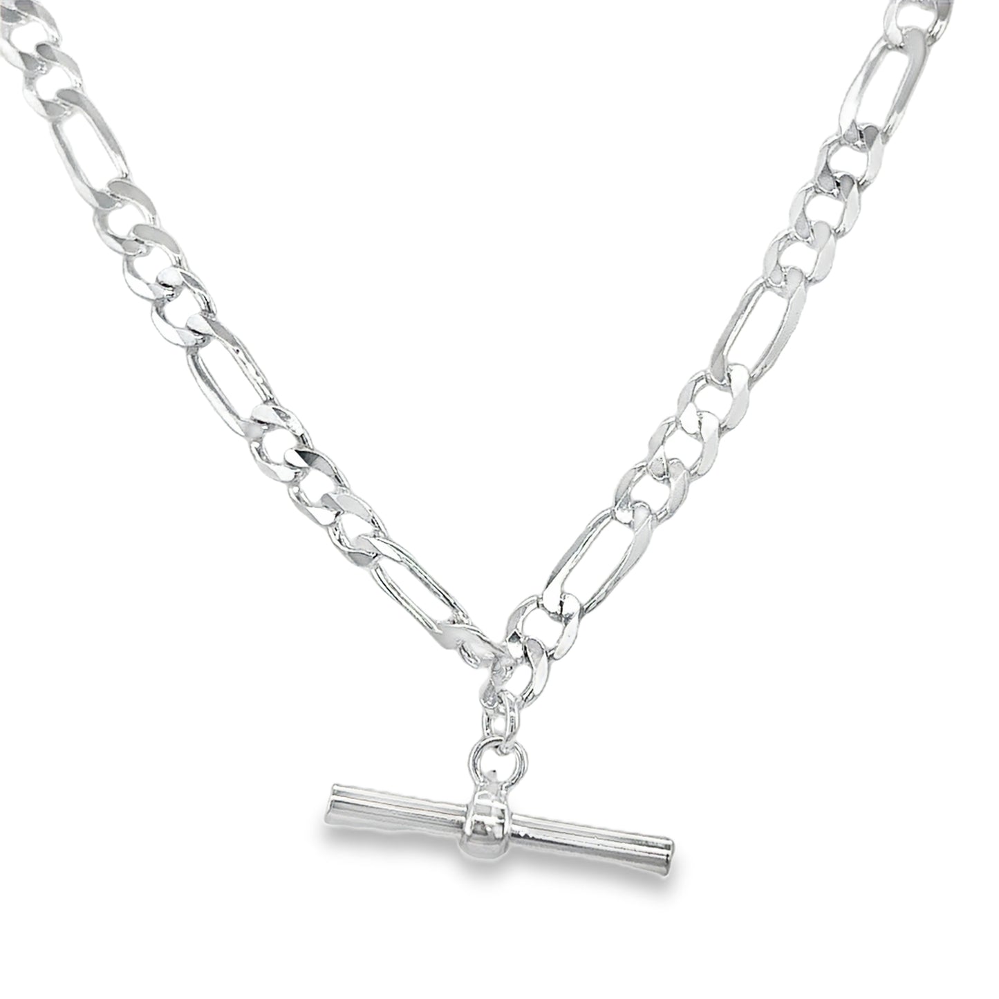 Sterling Silver Figaro Necklet with T-Bar