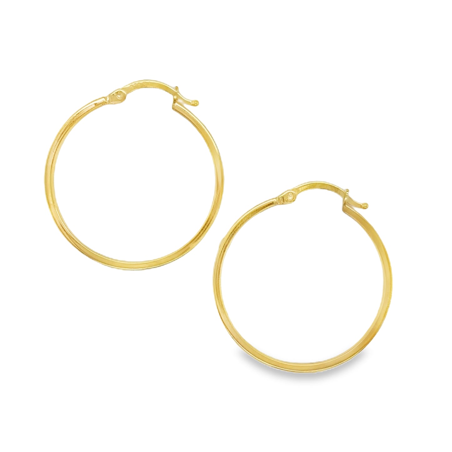 9ct 25mm Greek Key Patterned Hoop Earrings