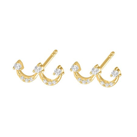 9ct CZ Fancy Line Stud Earring