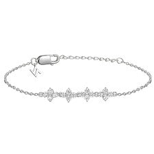 Sterling Silver CZ Flower Bracelet