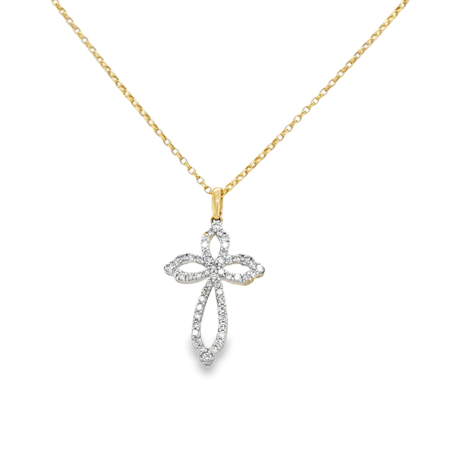 9ct P/dnt Op Fcy Cross Dia .33ct