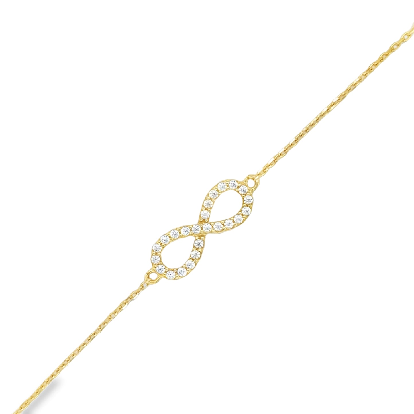 9ct CZ Infinity Bracelet