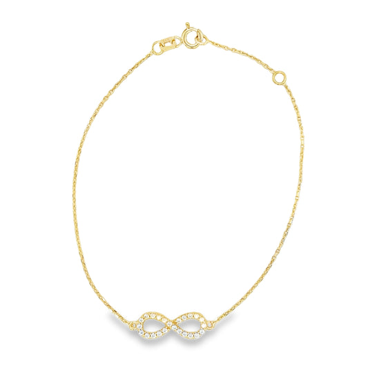 9ct CZ Infinity Bracelet
