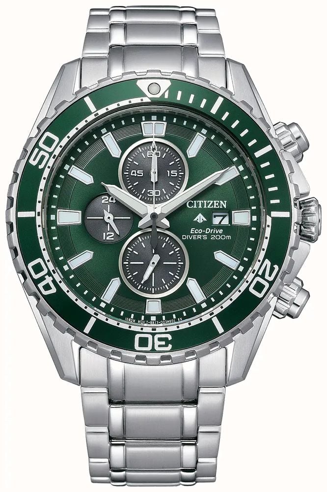 Gents Citizen Promaster Dive Chrono Tachymeter Green Dial