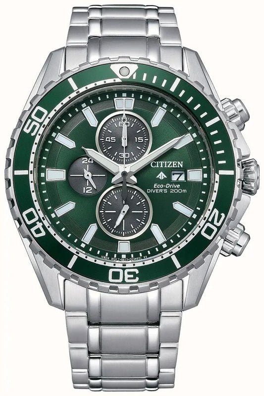 Gents Citizen Promaster Dive Chrono Tachymeter Green Dial