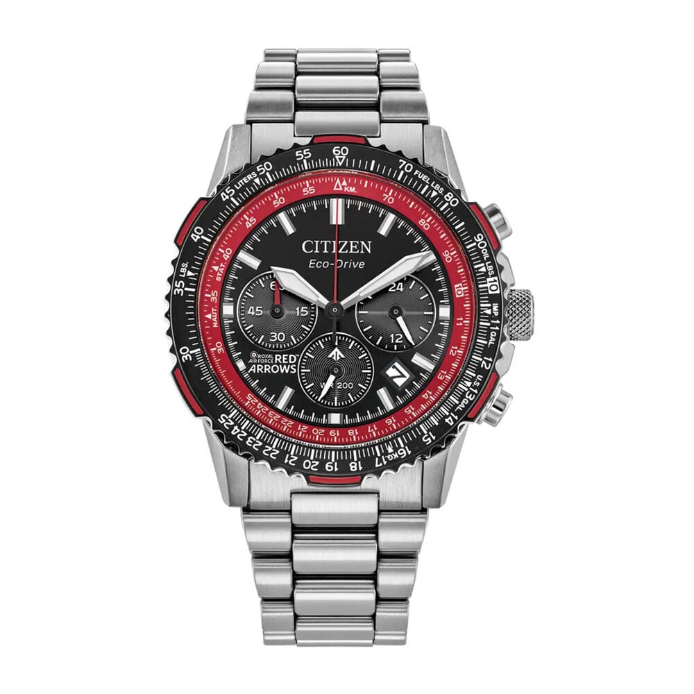 Gents Citizen Red Arrow Promaster Air Navihawk Back and Red Dial